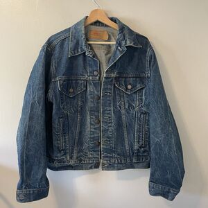 Vintage 80s Levis Type 3 Denim Trucker Jacket 70506-0217 44 Made USA Chore Jean